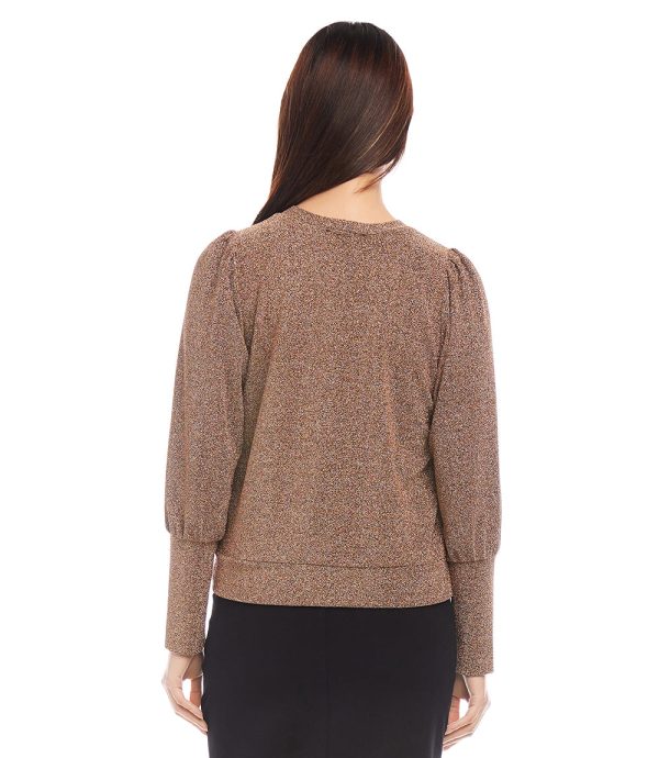 Bishop Sleeve Metallic Top on Sale - Image 4