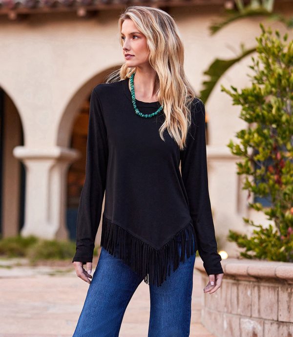 Petite Size Asymmetric Fringe Top Cheap - Image 4