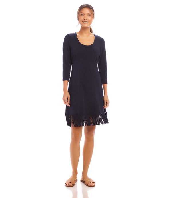 3 4 Sleeve Fringe Hem Dress Sale - Image 2