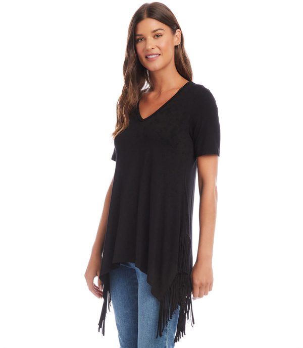 Short Sleeve Fringe Top on Sale - Image 3