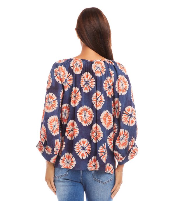 Petite Size Blouson Sleeve Peasant Top For Sale - Image 4