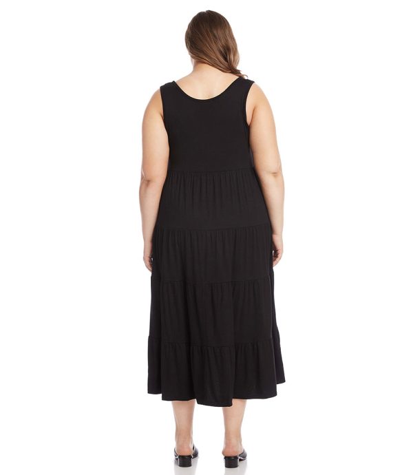 Plus Size Tiered Midi Dress For Cheap - Image 3