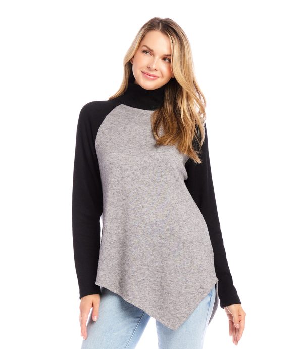 Asymmetric Turtleneck Top For Cheap - Image 2